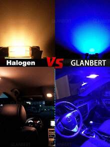 GLANBERT 2pcs/Set 42mm 8 LED Car Interior Light C5W 239 Dome Light Bulb, Blue/White/Red, Auto Accessories - Double-pointed 8LED - View 8