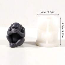 1 Set de molde de silicona con forma de mono "No ver el mal, no oír el mal, no hablar el mal", molde de líquido de resina, molde de mono animal realista, adecuado para resina epoxi, velas, yeso, cemento, manualidades de arcilla polimérica y decoración del hogar - animal - Ver 12