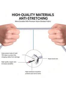 66W快充数据线，MFi认证，鱼网编织弹簧数据线，3.3英尺（约1米），USB-A转Lightning快充接口，兼容 14/13/12/11，2万次弯折寿命 - 彩色 - 查看 6