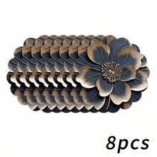 1/2/4/6/8/300pcs Luxury Round Placemats Set, Golden Peony Flower Pattern Design, Size 15*15 Inches/38*38cm, Multiple Patterns Available, Suitable For Dining And Home Decor - Multicolor - View 18