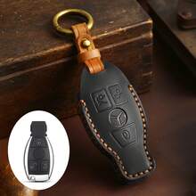 1pc Genuine Leather Key Fob Cover/Case Suitable For GLK, E-Class, C-Class, R350, Old GL, E-Class, GLC - one-size - View 13