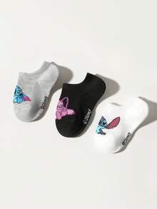 Disney 1/5/10 pares de calcetines para niños para primavera/verano, decorados con diseños de dibujos animados lindos, calcetines deportivos minimalistas de moda, casuales, transpirables y suaves, adecuados para uso diario, regalos, viajes, vuelta al colegio, color y estilo aleatorios - Multicolor - Ver 3