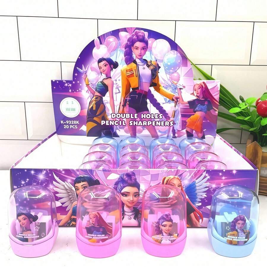4pcs K-Pop Style Witch Pencil Sharpeners, Small Transparent Pencil Sharpeners, Prizes (Random Styles) - Multicolor - View 1