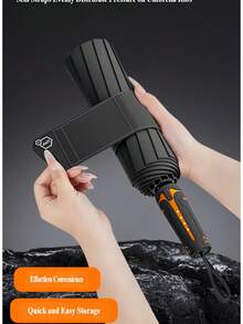 Mustarpicking Mechanical Style Umbrella For Men WithWide Umbrella Strap Automatic Open Large Solid Windproof Minimalist Umbrella,Outdoor,Garden,Travel Essentials,Portable Essentials,Beach Essentials,Graduation Season,Commencement,Graduation Ceremony,Graduation Gift,Graduation Present,Graduation Gift,Graduation Present,Congrats Grad,Congratulations Graduate,Valedictorian,Finish School,Graduation Party,Outdoor Essentials,Travel Portable,Hiking Essentials,Camping Essentials,Portable Tools,Summer Essentials ,Summer Portable - New Automatic Umbrella - View 8