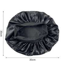 宽边高弹缎面睡帽，时尚女士缎面睡帽，缎面护发头巾 - A - 查看 2