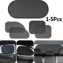 1-5件装通用汽车遮阳罩可折叠汽车侧窗后挡风玻璃网状遮阳罩汽车挡风玻璃后罩汽车后玻璃遮阳罩 - A - 查看 1