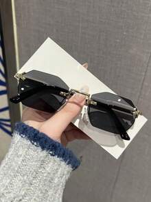 1副男士时尚眼镜，新款高品质金属无框个性化百搭商务通勤户外驾驶时尚眼镜 - 彩色 - 查看 3