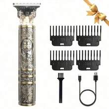 1 pieza Cortadora de pelo eléctrica profesional, Recortadora de cabello para hombres, Afeitadora personalizada de barbería, Herramienta de aseo, Regalo del Día del Padre - Multicolor - Ver 15