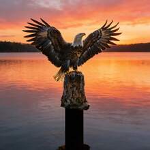 Cọc trang trí sân vườn hình đại bàng xuyên biên giới mới, làm bằng acrylic 2D, dùng để trang trí sân vườn. - C - Xem 4