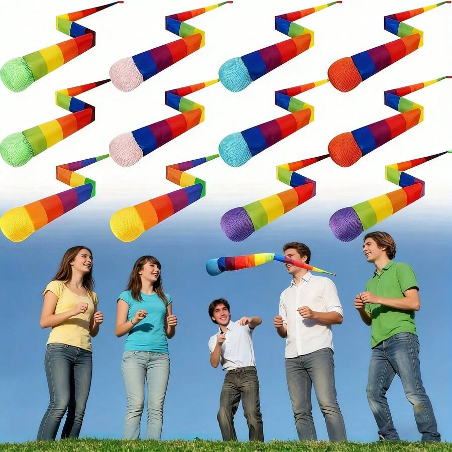 1/3个彩虹尾巴泡沫球投掷互动运动彗星球 - 提升运动技能，适合全家户外游戏，适用于沙滩、公园、花园、游泳池、学校训练、毕业典礼和团队建设 - 完美礼物