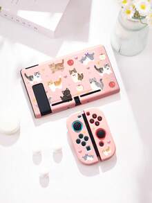 1 pieza Funda protectora con diseño de gato de dibujos animados lindos para Nintendo Switch2 (2025), aplicable a Switch2, Switch NS/Switch OLED/Lite, accesorios de Switch, bolsa de almacenamiento, funda protectora de Switch, regalo romántico para jugadores de Switch - Multicolor - Ver 3