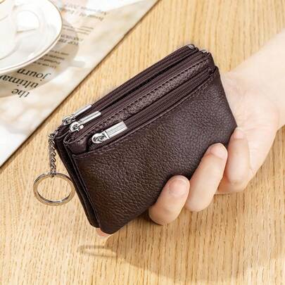 محفظة نسائية جديدة من جلد البولي يوريثان الناعم، محفظة سحاب كبيرة السعة لحفظ النقود، حقيبة تخزين محمولة مع حامل مفاتيح وحامل عملات معدنية للنساء، محفظة نقود صغيرة، محفظة صغيرة، محفظة مع سلسلة مفاتيح، محفظة عملات معدنية