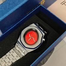 1PC 男士新款奢华石英表 个性化腕表 扭曲表盘 独特波浪指针 时尚商务休闲男士腕表 - 均碼 - 查看 11