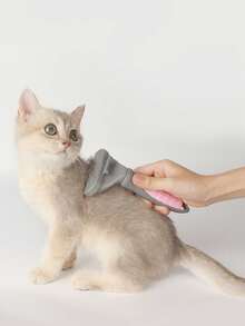 Pet Deshedding Brush, Cat Dog Fur Remover Grooming Tool - Pink - View 3