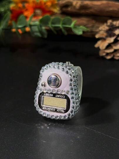 عداد إلكتروني مرصع بالراين ستون مخصص، متوفر بألوان متعددة، أزرار ناعمة، وظيفة إعادة التعيين بلمسة واحدة، تصميم خفيف وصغير الحجم للحمل بسهولة، تطبيقات متنوعة لصلاة اليومية، وأحداث الأعمال، والألعاب الترفيهية، وهدايا العطلات، والمزيد