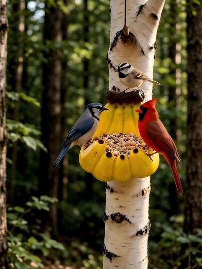 Outdoor Gardening Resin Bird Feeder Multi-Bird Suitable For Balcony And Courtyard Decoration Artifact , And Anti-Leakage Design Suitable For A Variety Of Birds Such As Sparrows, Blue Jays, Main Cardinals, Etc. Must-Have Bird Feeding Artifact For Gardening Enthusiasts Balcony Courtyard Garden Decoration Ornaments Easy To Hang Without Taking Up Space Attract Wild Birds To Add Natural Vitality Outdoor Gardening Practical Decoration Dual-Purpose Goods