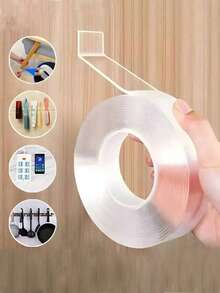 39.37 Inch Super Strong Double-Sided Tape, Thick Version - Transparent, No Residue, Suitable For Plastic, Wood, Glass, Metal, Made Of High Adhesive PE Material - Multicolor - View 12