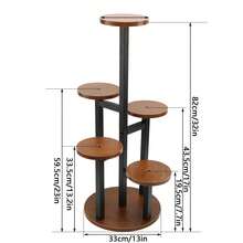 6 Tier Plant Stand For Indoor Plants – Tall Wood & Metal Display Rack With Wide Base, Space Saving Corner Flower Pot Stand For Living Room Balcony, Easy Assembly - View 2