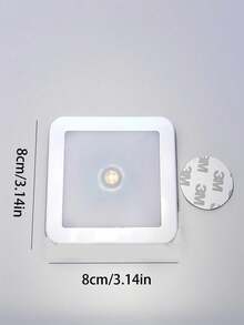 1 pieza Luz nocturna con sensor de movimiento, forma cuadrada para armario, gabinete, pasillo, lámpara con sensor para hogar inteligente - Blanco - Ver 10