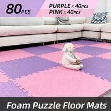 120-Piece Set Of Interlocking EVA Foam Mats, Purple-Pink Puzzle Design, Suitable For Home Gyms, Yoga Studios, Tatami Rooms And Treadmills – Durable, Shock-Absorbing And Non-Slip Mats – Easy Installation – Soft Protection – Ideal For Home Workouts – Puzzle Mats - Hồng Tím - Xem 11