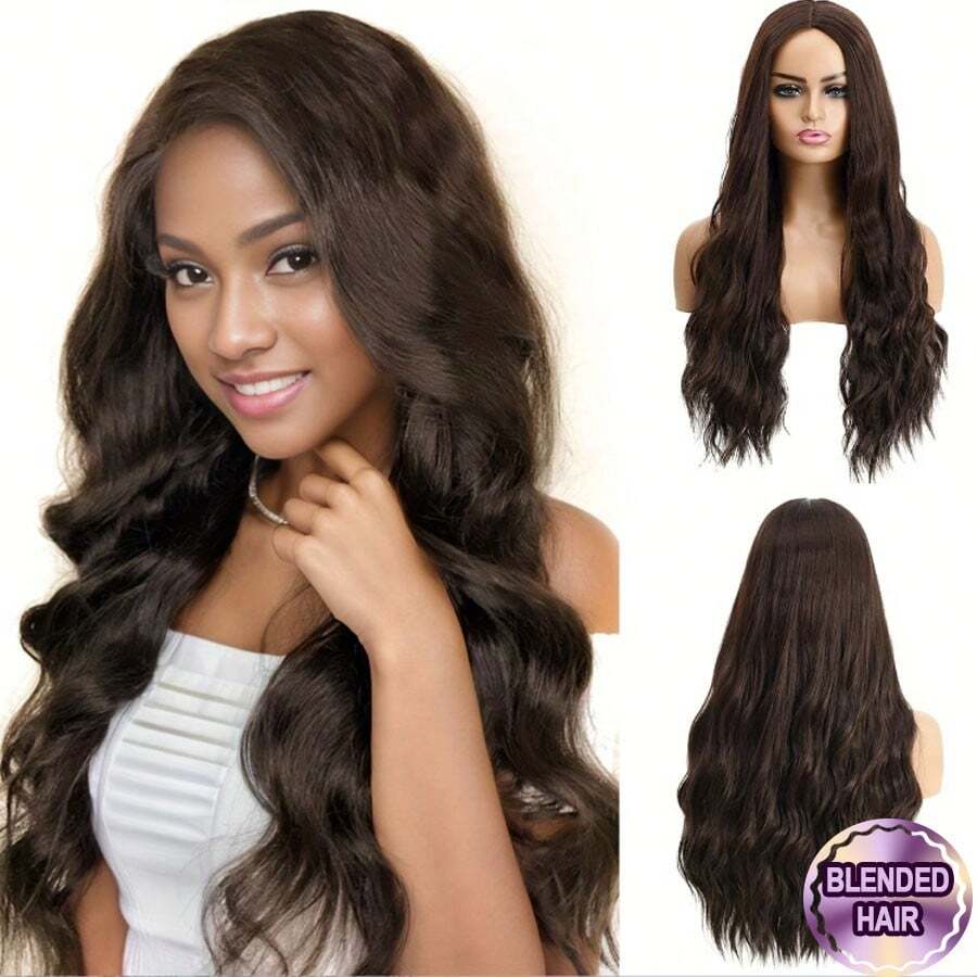 13x4 Body Wave Lace Front Wigs Human Blended Hair Pre Plucked 200% Density HD Transparent #4 Brown Wigs Human Blended Hair For Women Pre Plucked Wigs With Baby Hair Brazilian Virgin Hair Soft And Natural Look Daily Wear Wig - Brown - View 1