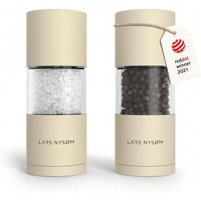 Salt And Pepper Grinder Set, Manual Salt And Pepper Mills With Adjustable Ceramic Grinder, Design Spice Shaker Set (Sage Green)