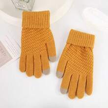 1 par de guantes cálidos y a prueba de viento con forro suave, adecuados para trabajo, labores, ciclismo al aire libre en otoño/invierno y conducción diaria - Multicolor 1 - Ver 9