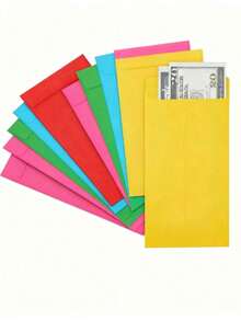 100pcs/60pcs/50pcs/40pcs/30pcs/20pcs/10pcs/1pc Random Color Self-Sealing Colorful Money Envelopes, Used For Cash, Paychecks, Savings, Coins, Currency, Letters[Colors Are Shipped Randomly, Colors May Have Color Difference, Packaging Will Also Be Shipped Randomly] - Envelope - View 11