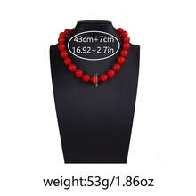 1pc Fashionable Minimalist Versatile Round Acrylic Beaded Necklace, Suitable For Women's Vacation And Daily Wear - Multicolor - View 3