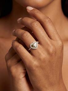 1pc 925 Sterling Silver Cross & Heart Shaped Ring, Suitable For Daily Wear And Party, High-Quality Jewelry Gift - Cross - View 5