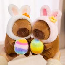 20cm/7.87-Inch Easter Egg Capybara Plush Toy, Removable Hat, Soft And Fluffy Stuffed Animal, Easter Decor, Birthday Gift, Mother's Day Gift - Multicolor - View 7