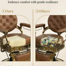 Huisuilinss Vintage Barber Chair,Hydraulic Recline Salon Chair,Hair Styling Chair,Adjustable Height,360° Swivel,Headrest & Footrest,700lbs Capacity,For Barbershop Beauty Tattoo Massage - 棕色 - 查看 4