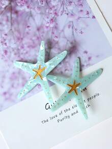 可爱海星发夹，海洋风女孩侧夹，夏季海滩海洋元素优雅发饰 - 彩色 - 查看 5