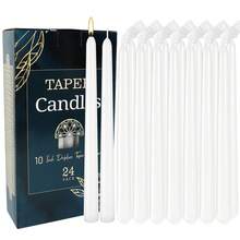 This Set Includes 24 Pcs Of 10-Inch Long Candle Sticks, Providing Elegant White, Orange And Pink Color Options. The Candles Are Designed For Reliable And Clean Burning, With Stable Flame And No Smoke Or Wax Dripping, Ensuring A Comfortable User Experience. With Classic Cone Shape, Each Candle Is 25.4 Cm (10 Inches) Tall And 2 Cm (0.8 Inches) In Diameter, Suitable For Most Standard Candle Holders. - 24Pcs - View 3