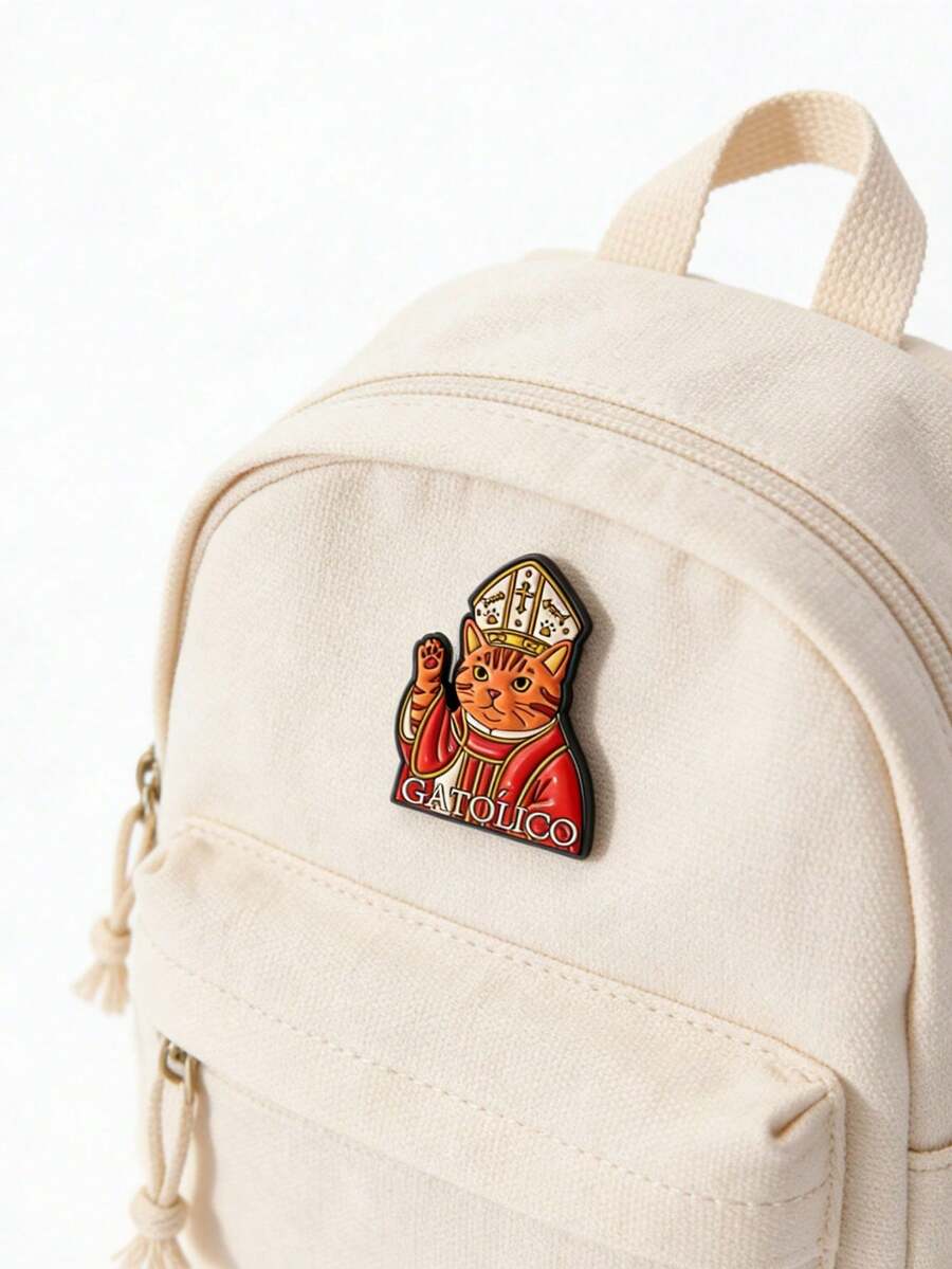 1 chiếc ghim cài áo hình mèo Công giáo thiêng liêng và trang nghiêm, biểu tượng tín ngưỡng tôn giáo, ghim cài áo hình mèo GATOLICO, huy hiệu cài ve áo, trang sức ngộ nghĩnh, quà tặng cho bạn bè.