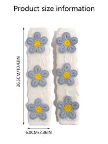 2件装针织花朵蓬松纹理汽车安全带套，防摩擦防滑肩垫 - 護肩 - 查看 10