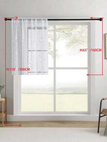 1 pièce Rideau transparent brodé, motif floral, avec poche pour tringle, en fibre de polyester avec protection UV et respirabilité, convient pour le salon, la chambre à coucher, la salle à manger - Blanc - Voir 28