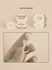 50pcs/Bag Tattoo Ink Ring Cups Tattoo Supplies Disposable Permanent Makeup Eyebrow Lip Tool Accessories Microblading Pigment Cup Cap - Multicolor - View 6