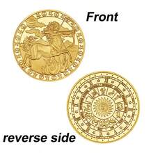 2026新款十二生肖星座金属纪念币，动漫卡通礼品收藏品，欧美塔罗幸运符，生日礼物，复活节礼物，完美礼物，收藏纪念品 - 彩色 - 查看 13