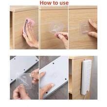 1-50对双面自粘墙钩，强力粘性，透明无痕，适用于厨房卧室墙面收纳 - 彩色 - 查看 6