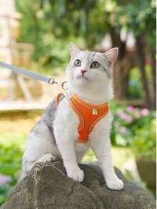 1pc Pet Supplies Vest Style Pet Chest Harness Reflective Breathable Cat Dog Leash - Multicolor - View 1