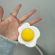 Fried Egg Clicker Keychain, Fried Egg Style Button, Bag Pendant, Keychain, Stress Relief For Teenagers And Adults, Birthday/Holiday Gift - Multicolor - View 3