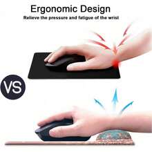 1pc Ergonomic Mouse Pad With Gel Wrist Rest Support, Gaming Mouse Pad With Lycra Cloth, Non-Slip PU Base For Computer, Laptop, Home, Office & Travel Hands Pain Relief Rose Gold - 圓形 - 查看 3