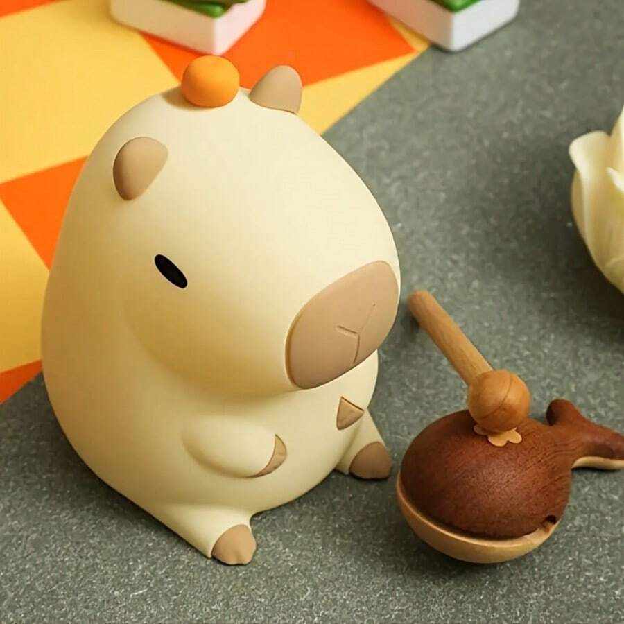 1pc Rechargeable Silicone Nursing Night Light With Adjustable Brightness And Touch Control, Suitable For Various Rooms - Animal Theme, Plastic Material, Tabletop Placement, Includes USB Charging Cable - Multi-color light - View 1