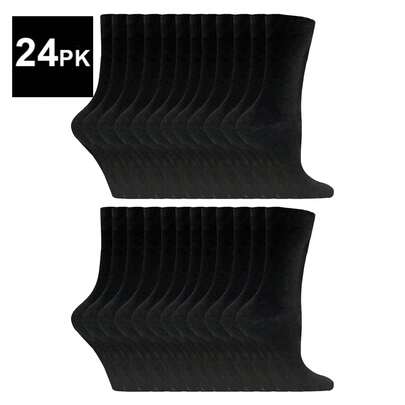 Sock Snob Sock Snob - 24 Pairs Ladies Plain Cotton Rich Dress Socks