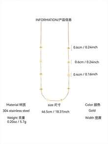 TONSI 1件 时尚奢华复古简约优雅18K镀金不锈钢几何图案方形四叶花项链，低过敏性百搭颈链，适合女性日常、通勤、生日、派对佩戴，也是送给朋友和爱人的礼物。 - 金色 - 查看 8