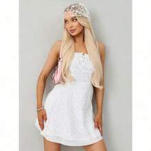 1pc 2026 New Floral Lace Scarf & Headscarf Set For Women, Lightweight & Breathable, Suitable For Weddings, Parties And Formal Events - Màu trơn - Xem 7