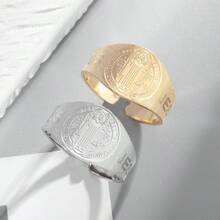 1pc Stainless Steel Catholic Exorcism St. Benedict Religious Adjustable Ring, Unisex Religious Amulet Jewelry - The New - View 2