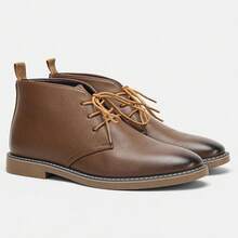 Men's Desert Boots, Classic Retro Derby Boots, Casual Commuter Ankle Boots - Brown - View 8