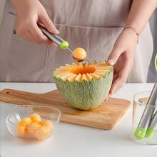 1pc Fruit Baller, 2-In-1 Fruit Scooper & Stainless Steel Fruit Carving Tool, Kitchen Gadget - Multicolor - View 3